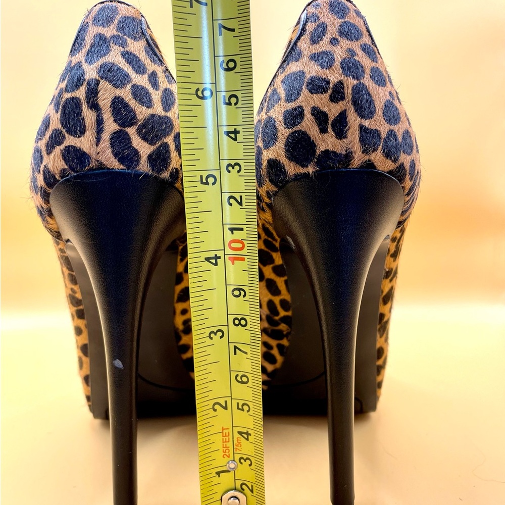 Nine West Aldusa Cheetah Print Hidden Platform Sky High Stiletto Pumps 5M NWB - Picture 9 of 14